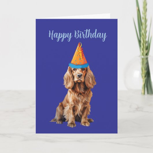 Schattigee Cocker Spaniel Hondenliefhebber Verjaar Kaart (Voorkant)