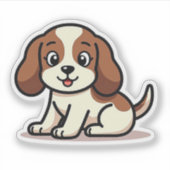 Schattigee Cocker Spaniel Puppy Sticker – Big Eyes (Voorkant)
