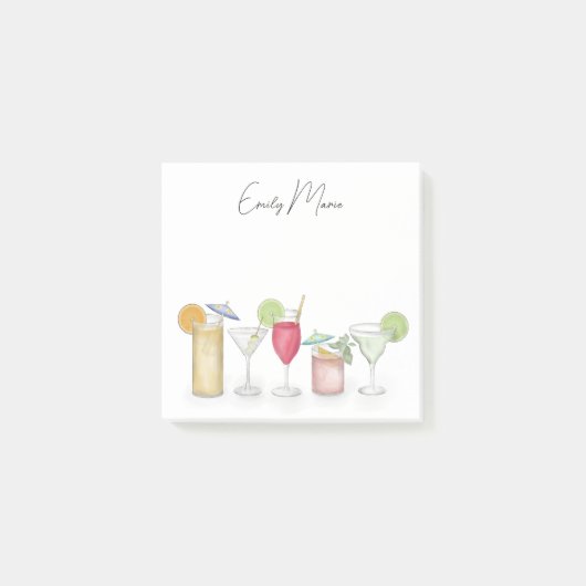 Schattigee cocktail Drink kleurrijke eenvoudige ka Post-it® Notes (Voorkant)