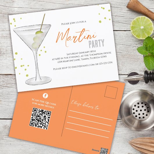 Schattigee Cocktail Party Martini Drink Custom Briefkaart