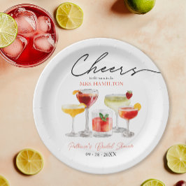 Schattigee Cocktail Vrijgezellenfeest Party Papieren Bordje