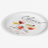 Schattigee Cocktail Vrijgezellenfeest Party Papieren Bordje (Gekanteld)