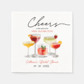 Schattigee Cocktail Vrijgezellenfeest Party Servet (Voorkant)