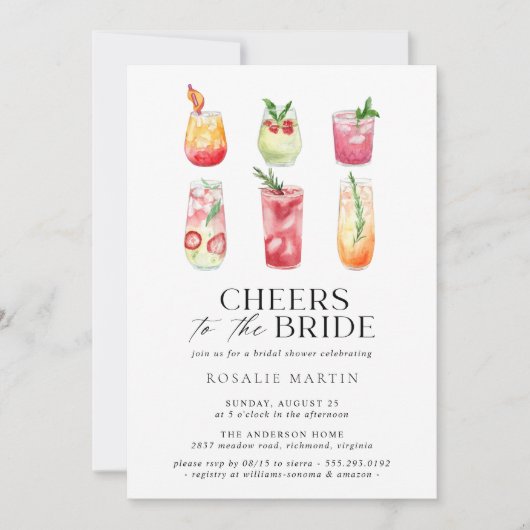 Schattigee cocktails | Simple Fun Summer Vrijgezel Kaart (Voorkant)