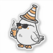 Schattigee Coffee Bird Sticker - Gezellige Morning (Voorkant)