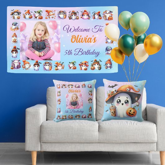 Schattigee Coffee Lover Ghost Banner voor de verja