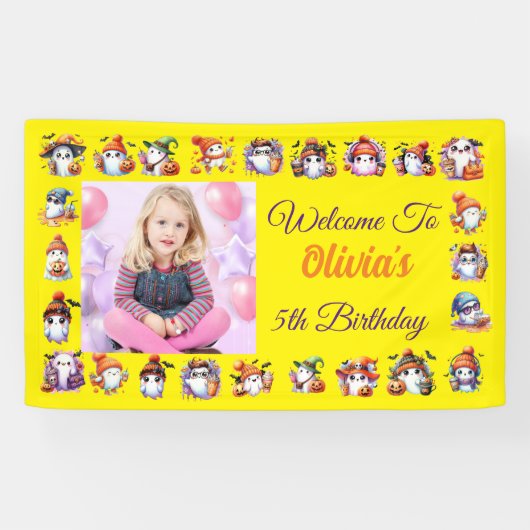 Schattigee Coffee Lover Ghost Banner voor de verja (Horizontaal)