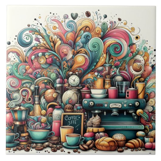 Schattigee coffeeshop bar zakelijke crafting tegeltje (Voorkant)