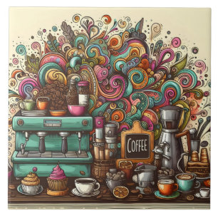 Schattigee coffeeshop bar zakelijke crafting tegeltje