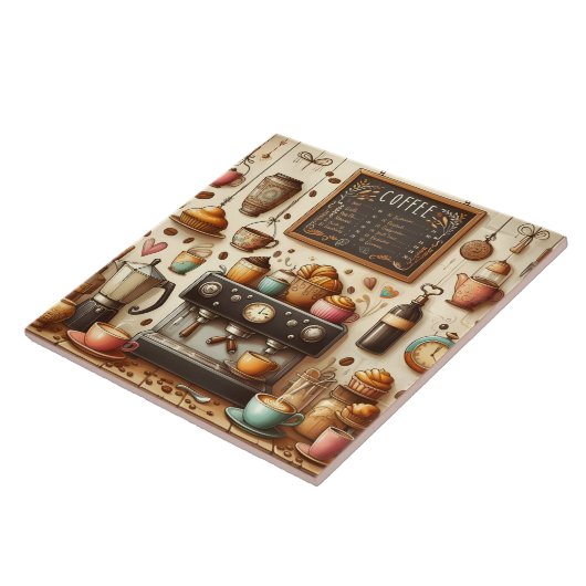 Schattigee coffeeshop bar zakelijke crafting tegeltje (Zijkant)