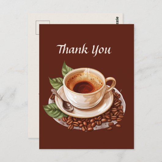 Schattigee coffeeshop dank u voor verkopers briefkaart (Voorkant / Achterkant)