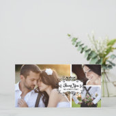 Schattigee collage rustieke bruiloft dank u fotoka bedankkaart (Staand voorkant)