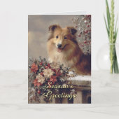 Schattigee Collie Dog Christmas Kaart (Voorkant)