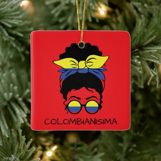 SCHATTIGEE Colombiaanse meisjesvlag Keramisch Ornament (Boom)