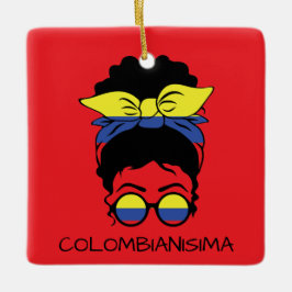 SCHATTIGEE Colombiaanse meisjesvlag Keramisch Ornament