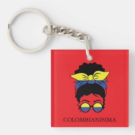 SCHATTIGEE Colombiaanse meisjesvlag Sleutelhanger (voorkant)