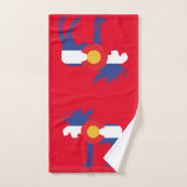 Schattigee Colorado Moose in Flag Bad Handdoek (Handdoek)