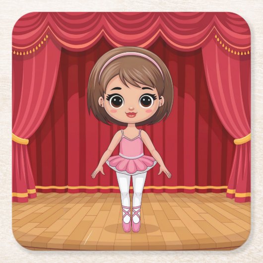 Schattigee Comic Ballet Onderzetter Set (Voorkant)