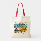 Schattigee Comic Book Style Reading is mijn Superp Tote Bag (Achterkant)