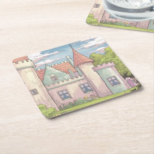 Schattigee Comic Castle Onderzetter Set (Schuin)