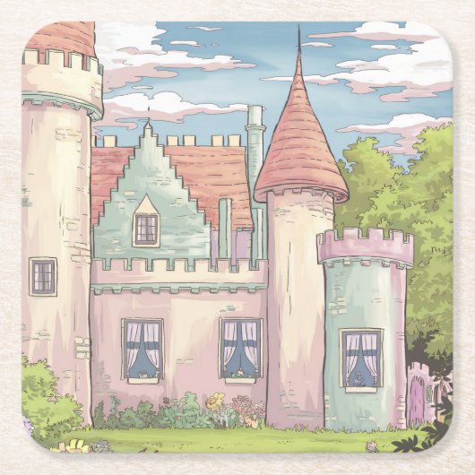 Schattigee Comic Castle Onderzetter Set (Voorkant)