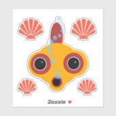 Schattigee Comic Googly Eyed Goldfish Bubbles en S Sticker (Vel)