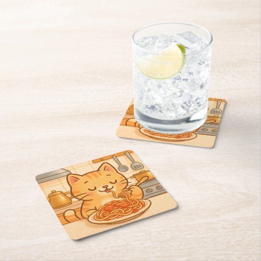 Schattigee Comic Kat Spaghetti Onderzetter Set (Insitu)