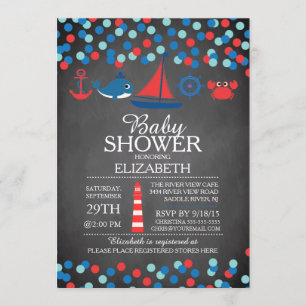Schattigee Confetti nautische jongens Baby shower Kaart