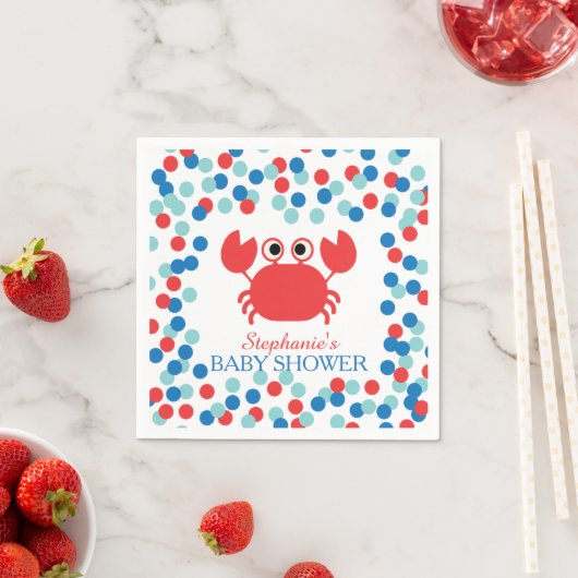 Schattigee Confetti Nautische Krab Baby shower ser Servetten (Insitu)