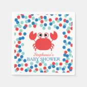 Schattigee Confetti Nautische Krab Baby shower ser Servetten (Voorkant)