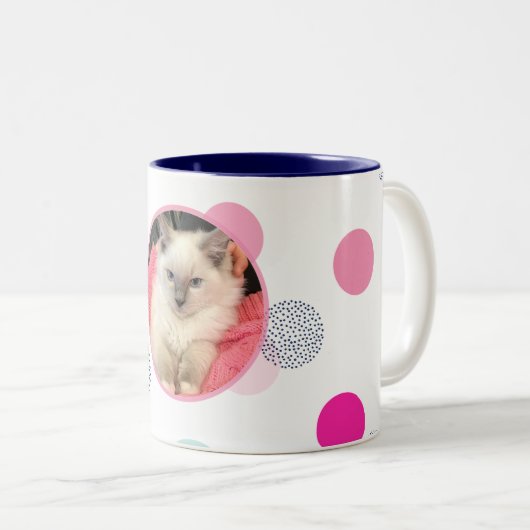 SCHATTIGEE CONFETTI SPOT FOTO Modern kinder huisdi Tweekleurige Koffiemok (Voorkant rechts)