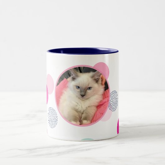 SCHATTIGEE CONFETTI SPOT FOTO Modern kinder huisdi Tweekleurige Koffiemok (Center)