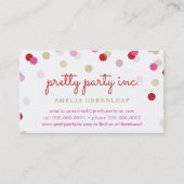 SCHATTIGEE CONFETTI SPOTS stijlvolle feestplanner Visitekaartje (Voorkant)