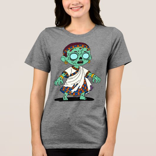 Schattigee Congolese zombie Tri-Blend Shirt (Voorkant)
