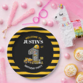 Schattigee constructie 1e verjaardagsfeest Papiere Papieren Bordje (Feest)