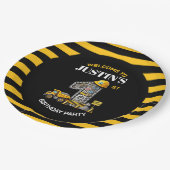 Schattigee constructie 1e verjaardagsfeest Papiere Papieren Bordje (Gekanteld)