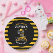 Schattigee constructie 3e verjaardagsfeest Papiere Papieren Bordje (Feest)