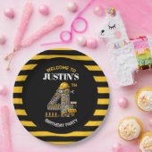 Schattigee constructie 4e verjaardagsfeest Papiere Papieren Bordje (Feest)