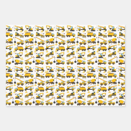 Schattigee Constructie Kinderen Verjaardag Inpakpapier Vel (Voorkant 2)