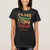 Schattigee Cookie Baking Team Tester Naam Vakantie T-shirt (Voorkant)