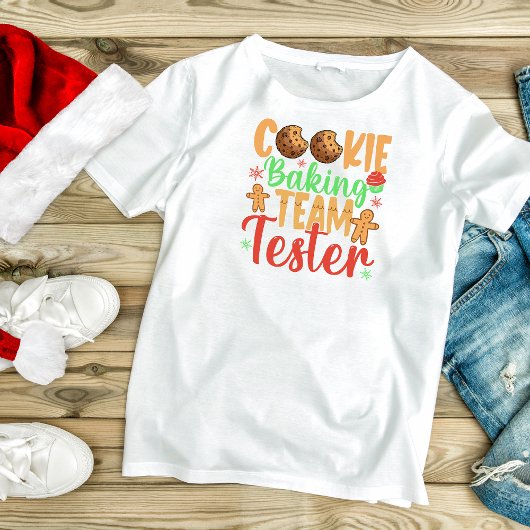 Schattigee Cookie Baking Team Tester Naam Vakantie T-shirt