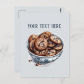 Schattigee Cookie Bowl Tekst toevoegen Business Briefkaart (Voorkant / Achterkant)