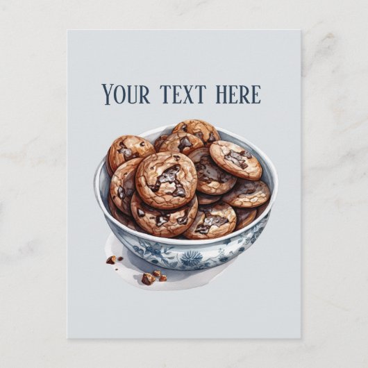 Schattigee Cookie Bowl Tekst toevoegen Business Briefkaart (Voorkant)