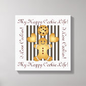Schattigee Cookie Gingerbread Man Canvas Afdruk (Voorkant)