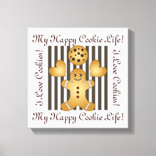 Schattigee Cookie Gingerbread Man Canvas Afdruk