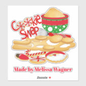 Schattigee Cookie Swap Naam toevoegen Cookie Tin o Sticker (Vel)