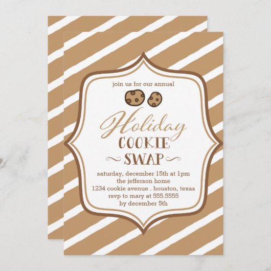Schattigee Cookie Swap Vakantie Uitnodiging (Voorkant / Achterkant)