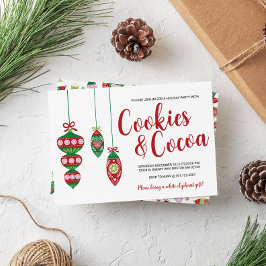 Schattigee Cookies & Cacao Kerst Feestuitnodiging Kaart