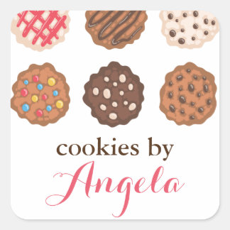 Schattigee cookies Cookie Business Bakery Productl Vierkante Sticker