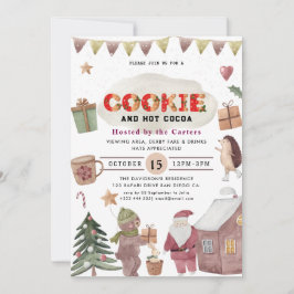 Schattigee Cookies en Cocoa Holiday Party Uitnodig Kaart
